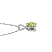 1.00 Ct. Green Peridot Solitaire Pendant, 14K White Gold Image