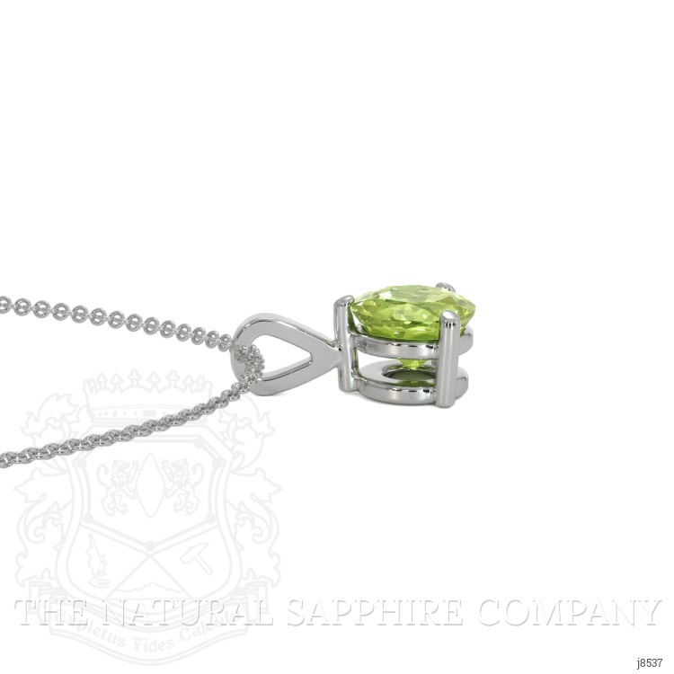 1.00 Ct. Green Peridot Solitaire Pendant, 14K White Gold