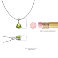 1.00 Ct. Green Peridot Solitaire Pendant, 14K White Gold Image