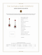 2.05 Ct.Tw.Total Carat Weight Ruby and Diamond Accent Stones Earrings, 18K White Yellow Scan Report