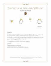 1.77 Ct. Yellow Sapphire and Natural Diamond Pave Ring, 18K White & Yellow Appraisal