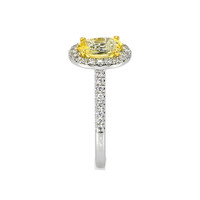 1.77 Ct. Yellow Sapphire and Natural Diamond Pave Ring, 18K White & Yellow Image