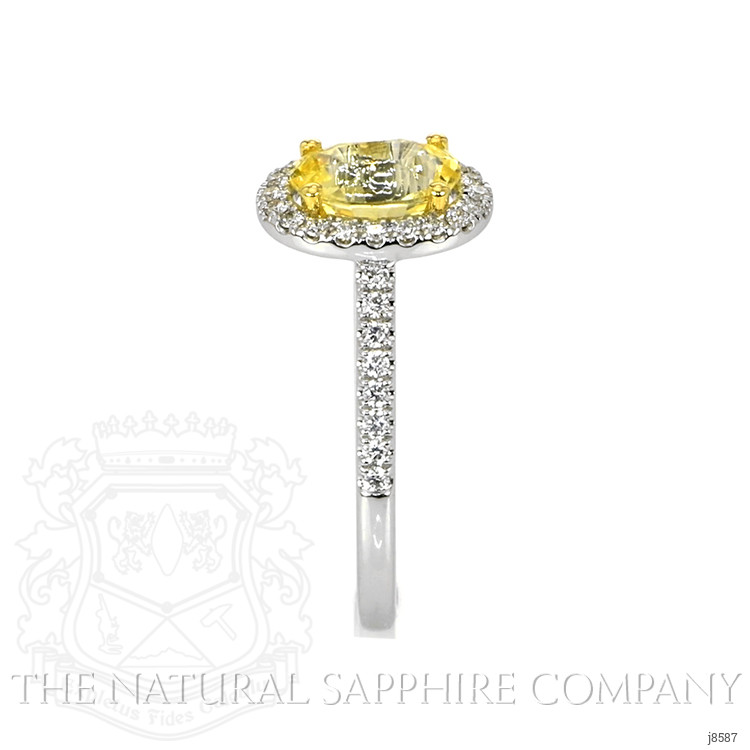 1.77 Ct. Yellow Sapphire and Natural Diamond Pave Ring, 18K White & Yellow