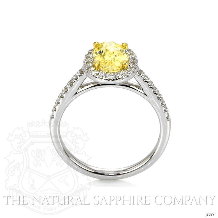 1.77 Ct. Yellow Sapphire and Natural Diamond Pave Ring, 18K White & Yellow