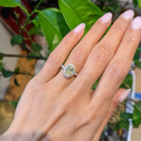 1.77 Ct. Yellow Sapphire and Natural Diamond Pave Ring, 18K White & Yellow Life Style
