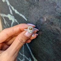 1.77 Ct. Yellow Sapphire and Natural Diamond Pave Ring, 18K White & Yellow Life Style