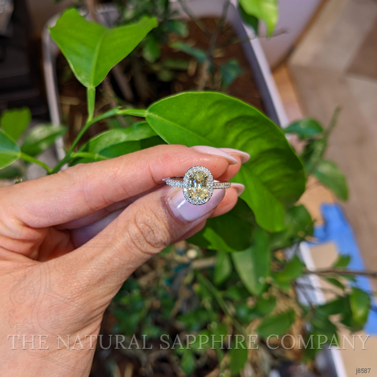 1.77 Ct. Yellow Sapphire and Natural Diamond Pave Ring, 18K White & Yellow