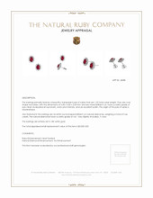 1.25 Ct.Tw. Ruby Natural Diamond Halo Earrings, 18K White Gold Appraisal