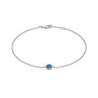 0.40&nbsp;Ct.Tw.Total Carat Weight Bluish Green Sapphire Bezel Bracelet, 14K White Gold Video