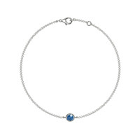 0.40&nbsp;Ct.Tw.Total Carat Weight Bluish Green Sapphire Bezel Bracelet, 14K White Gold Image