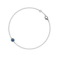 0.40&nbsp;Ct.Tw.Total Carat Weight Bluish Green Sapphire Bezel Bracelet, 14K White Gold Image