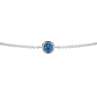 0.40&nbsp;Ct.Tw.Total Carat Weight Bluish Green Sapphire Bezel Bracelet, 14K White Gold Image