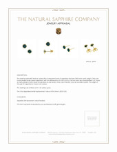 0.80 Ct.Tw.Total Carat Weight Bluish Green Sapphire Studs Earrings, 14K Yellow Gold Appraisal