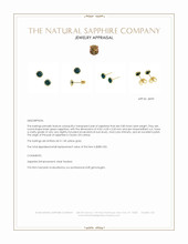 0.80 Ct.Tw.Total Carat Weight Bluish Green Sapphire Studs Earrings, 14K Yellow Gold Appraisal