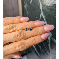 0.80&nbsp;Ct.Tw.Total Carat Weight Bluish Green Sapphire Studs Earrings, 14K Yellow Gold Life Style