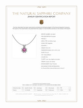 0.45 Ct. Pink Sapphire and Natural Diamond Halo Pendant, 14K White Gold Scan Report