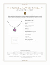 0.45 Ct. Sapphire Natural Diamond Halo Pendant, 14K White Gold Scan Report