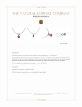 0.45 Ct. Pink Sapphire Solitaire Pendant, 14K White Gold Appraisal