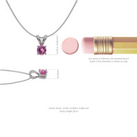 0.45 Ct. Pink Sapphire Solitaire Pendant, 14K White Gold Image