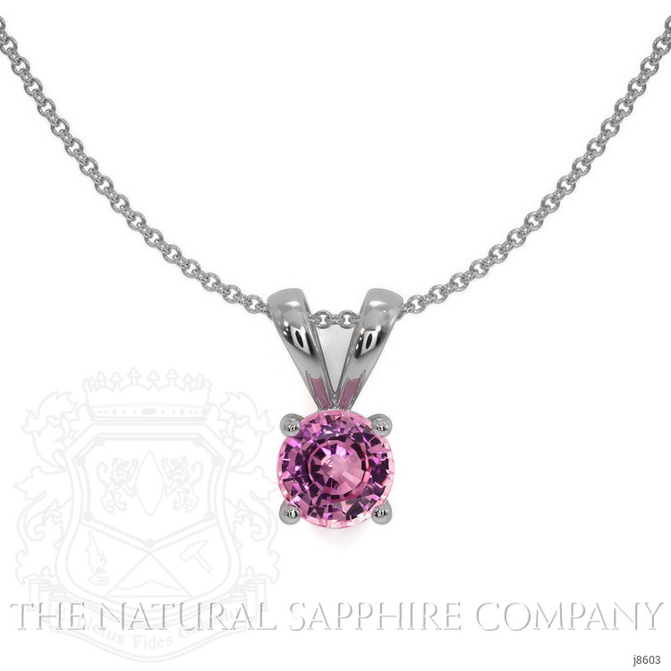 0.45 Ct. Pink Sapphire Solitaire Pendant, 14K White Gold