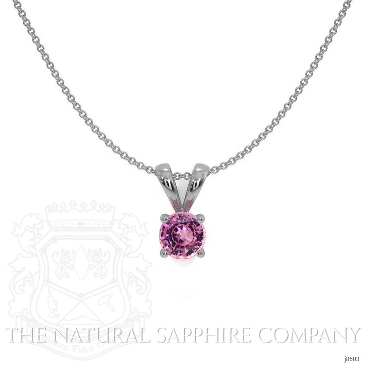 0.45 Ct. Pink Sapphire Solitaire Pendant, 14K White Gold
