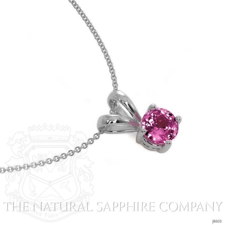 0.45 Ct. Pink Sapphire Solitaire Pendant, 14K White Gold