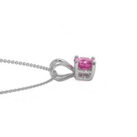 0.45 Ct. Pink Sapphire Solitaire Pendant, 14K White Gold Image