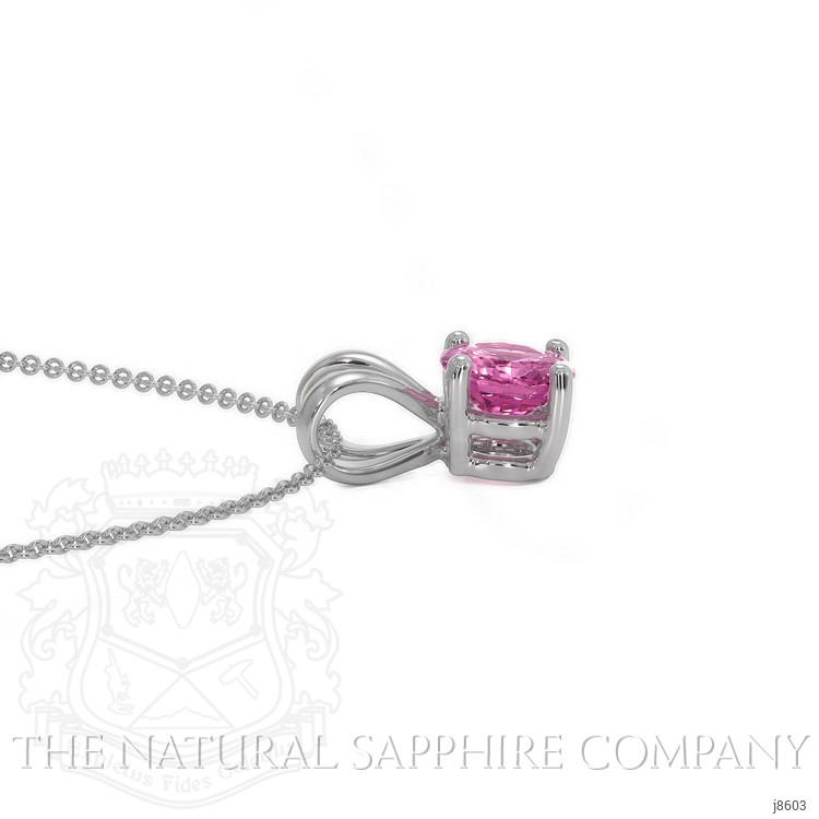 0.45 Ct. Pink Sapphire Solitaire Pendant, 14K White Gold