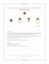 6.68 Ct. Blue Sapphire Antique Style Ring, 18K Yellow Gold Appraisal