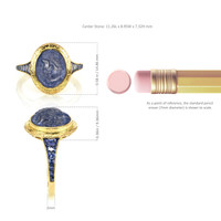 6.68 Ct. Blue Sapphire Antique Style Ring, 18K Yellow Gold Image