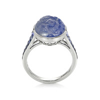 9.62 Ct. Blue Sapphire Antique Style Ring, Platinum 950 Image