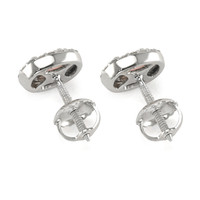 0.65&nbsp;Ct.Tw.Total Carat Weight Pink Sapphire and Natural Diamond Pave Earrings, 14K White Gold Image