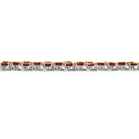 35.79 Ct.Tw. Ruby Natural Diamond Accent Stones Bracelet, 18K White & Yellow Image