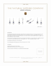 5.71 Ct.Tw.Total Carat Weight Blue Sapphire and Natural Diamond Pave Earrings, 18K White Gold Appraisal