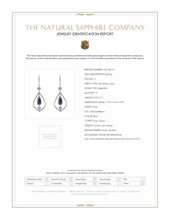 5.71 Ct.Tw.Total Carat Weight Blue Sapphire and Natural Diamond Pave Earrings, 18K White Gold Scan Report