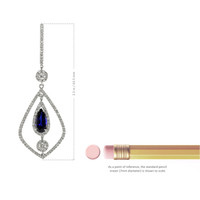 5.71&nbsp;Ct.Tw.Total Carat Weight Blue Sapphire and Natural Diamond Accent Stones Earrings, 18K White Gold Image