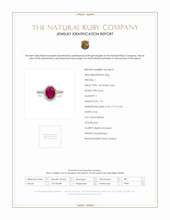 1.73 Ct. Ruby and Natural Diamond Antique Style Ring, 14K White Gold Scan Report