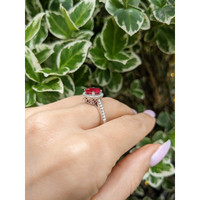 1.73 Ct. Ruby and Natural Diamond Antique Style Ring, 14K White Gold Life Style