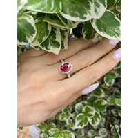 1.73 Ct. Ruby and Natural Diamond Antique Style Ring, 14K White Gold Life Style