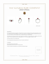 0.57 Ct. Ruby Natural Diamond Accent Stones Ring, 18K White Gold Appraisal