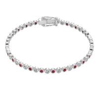 1.23 Ct.Tw. Ruby Natural Diamond Bezel Bracelet, 14K White Gold Video