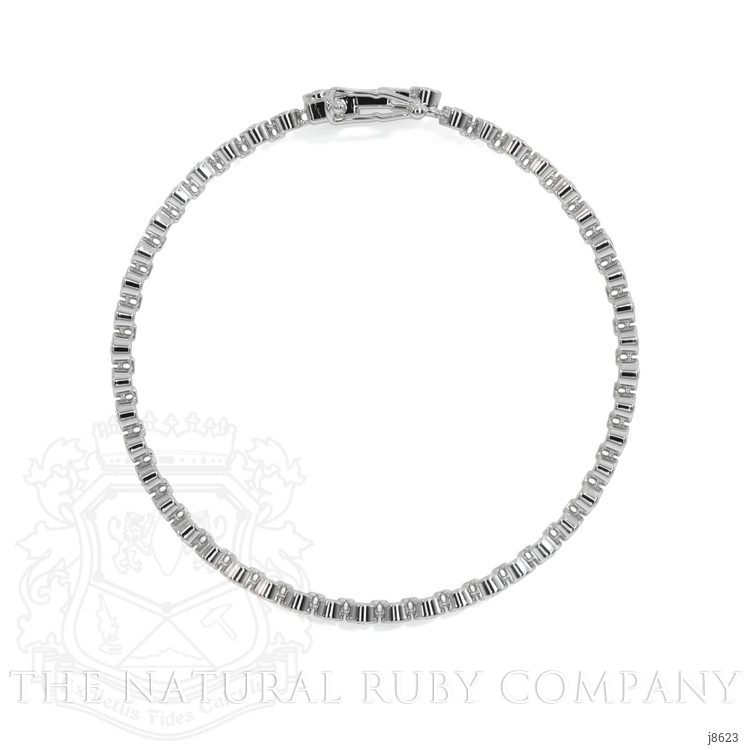 1.23 Ct.Tw. Ruby Natural Diamond Bezel Bracelet, 14K White Gold
