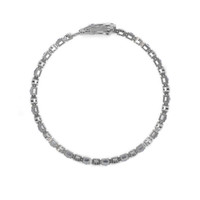 0.62 Ct.Tw.Total Carat Weight Sapphire Natural Diamond Bezel Bracelet, 14K White Gold Image