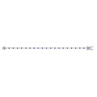 0.62 Ct.Tw. Blue Sapphire and Natural Diamond Bezel Bracelet, 14K White Gold Image