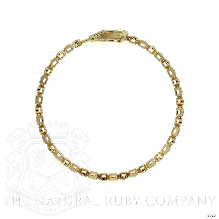 0.72 Ct.Tw. Ruby Natural Diamond Bezel Bracelet, 14K Yellow Gold