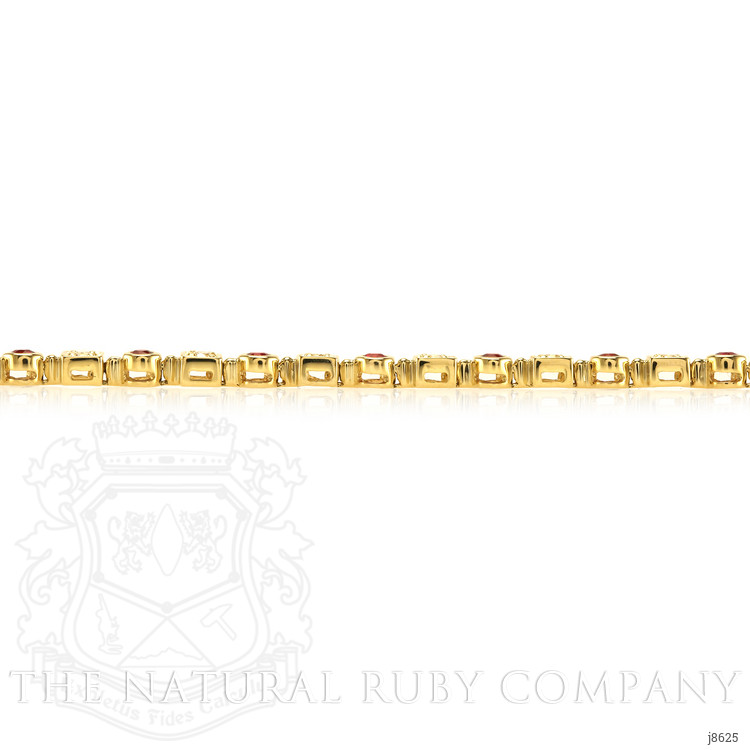 0.72 Ct.Tw. Ruby Natural Diamond Bezel Bracelet, 14K Yellow Gold