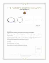 3.69 Ct.Tw. Blue Sapphire and Natural Diamond Pave Bracelet, 14K White Gold Appraisal