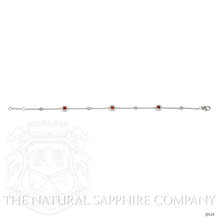 0.46 Ct.Tw. Ruby Natural Diamond Pave Bracelet, 14K White Gold
