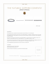 6.50 Ct.Tw. Blue Sapphire and Natural Diamond Pave Bracelet, 14K White Gold Appraisal
