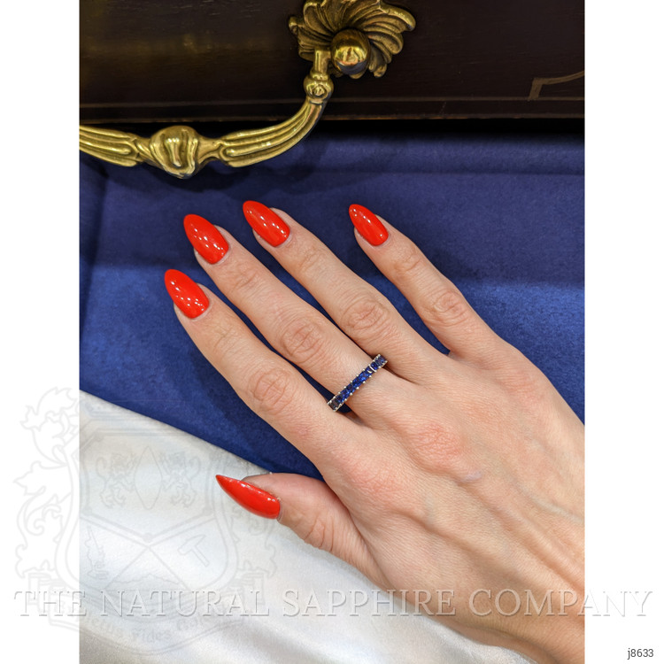 3.04 Ct. Blue Sapphire Accent Stones Ring, Platinum 950